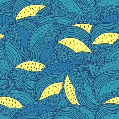 Abstract floral circle blue and yellow texture