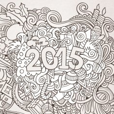 2015 year hand lettering and doodles elements background N5