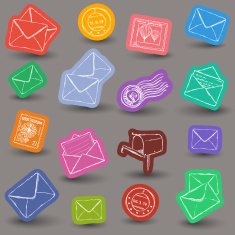 Mailing doodle icons