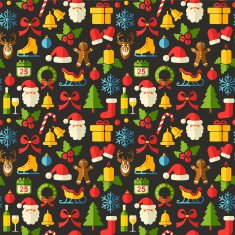 Christmas Seamless background with flat icons N3