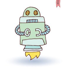 Doodle Robot cartoon vector illustration N51