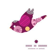 Vector abstract textured bubbles bird silhouette pattern frame