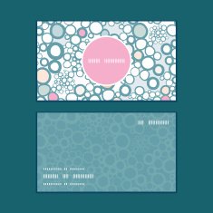 Vector colorful bubbles vertical round frame pattern business cards set N3