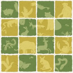 Seamless zoo themed pattern Vector