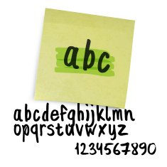 Handwritten alphabet (uppercase letters with numbers) Vector N2
