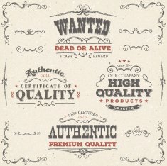 Hand Drawn Vintage Quality Banners And Labels
