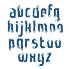 Vector monochrome calligraphic font handwritten letters