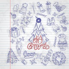 Hand Drawn Christmas Set N17