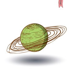 planet icon hand drawn vector illustration N20