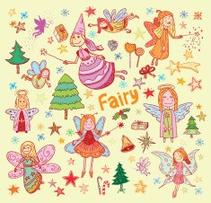 doodle of fairies and angels vector illustration N2