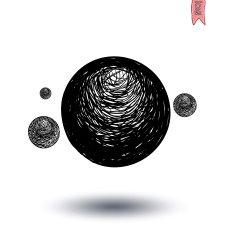 planet icon hand drawn vector illustration N23
