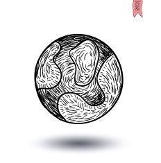 planet icon hand drawn vector illustration N26
