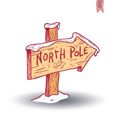 North Pole sign vector illustration N2