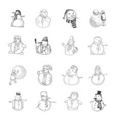 snowman doodle collection vector illustration