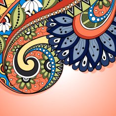 Vector Colored Floral Background Hand Drawn Texture N88