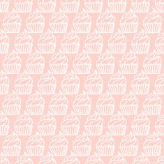 Pink simple cupcake seamless pattern