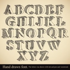 Hand drawn 3d font