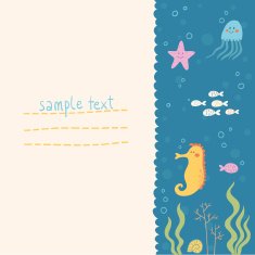 Sea life vector background N2