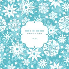 Vector decorative frost Christmas snowflake silhouette pattern frame card template N7