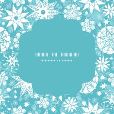 Vector decorative frost Christmas snowflake silhouette pattern frame card template N13