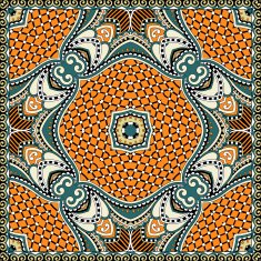 Traditional ornamental floral paisley bandanna N510