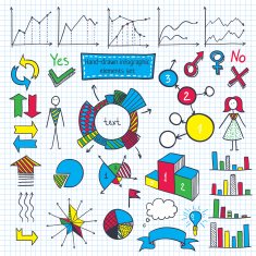 Hand-drawn infographic element set N3