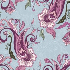 Hand-drawn paisley pattern Ethnic design Seamless background N4