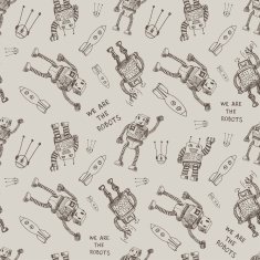 Vector hand draw robot on exersize book Eps10 N9