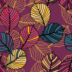vector seamless pattern with leaves N16