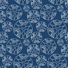 Hand drawn seamless indigo folk pattern N7