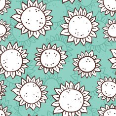 hand drawn sunflower pattern N3