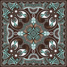 Traditional ornamental floral paisley bandanna N512
