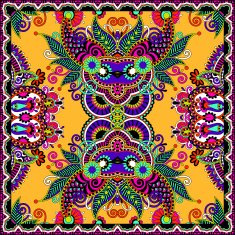 Traditional ornamental floral paisley bandanna N513
