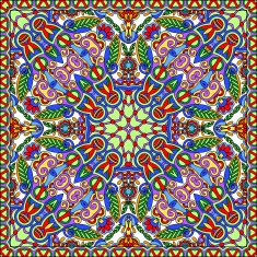 Traditional ornamental floral paisley bandanna N514