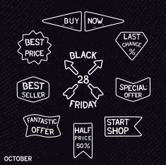 Black friday vintage signs