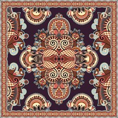Traditional ornamental floral paisley bandanna N516
