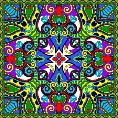 Traditional ornamental floral paisley bandanna N518