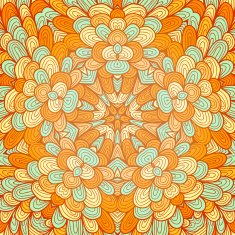 Hand drawn orange and blue greeting card N8