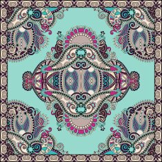 Traditional ornamental floral paisley bandanna N519