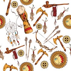 Ethnic american colored seamless background