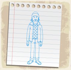 Cartoon hipster illustration N9