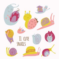 Cute snails vector set N2