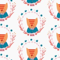 Cat with floral wreath N2