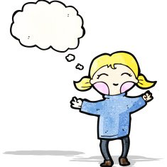 happy blond cartoon girl N2