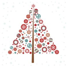 Stylized design Christmas tree with xmas toys N2