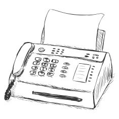 Vector Sketch Illustration - Telefax