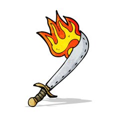 flaming sword cartoon N8