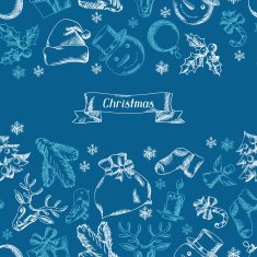 Merry Christmas hand drawn seamless pattern design N3