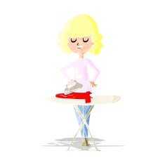 cartoon woman ironing N14