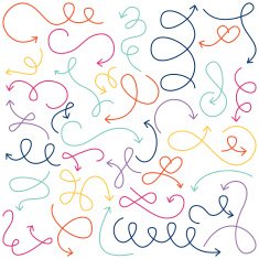 Vector Collection of Doodled Squiggly Arrows
